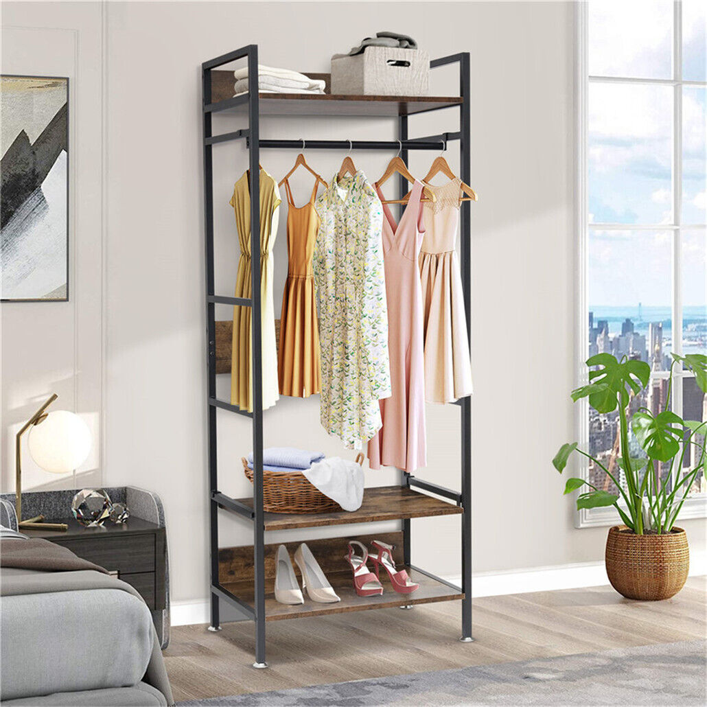 Metal Garment Rack Coat Stand MDF & Iron Organizer Tristar Online