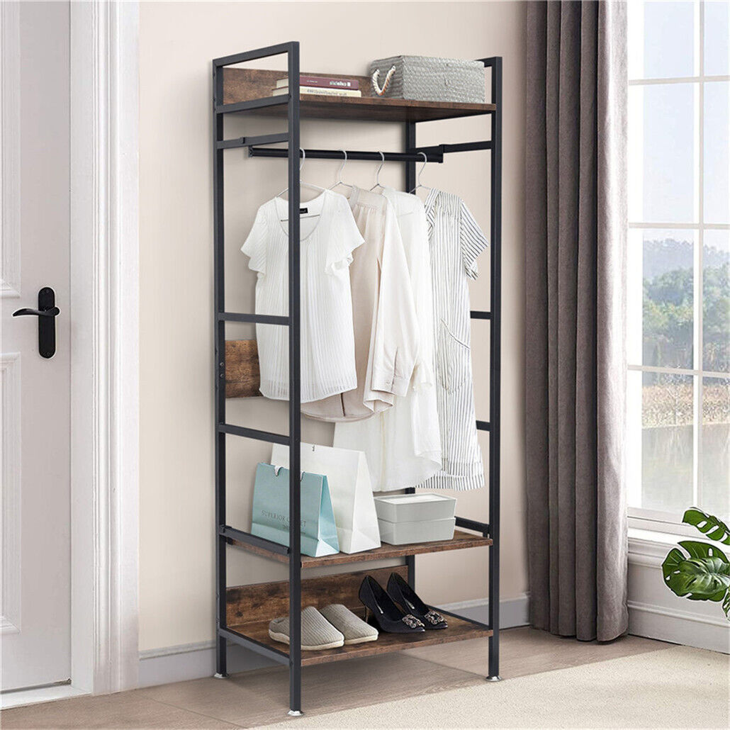 Metal Garment Rack Coat Stand MDF & Iron Organizer Tristar Online