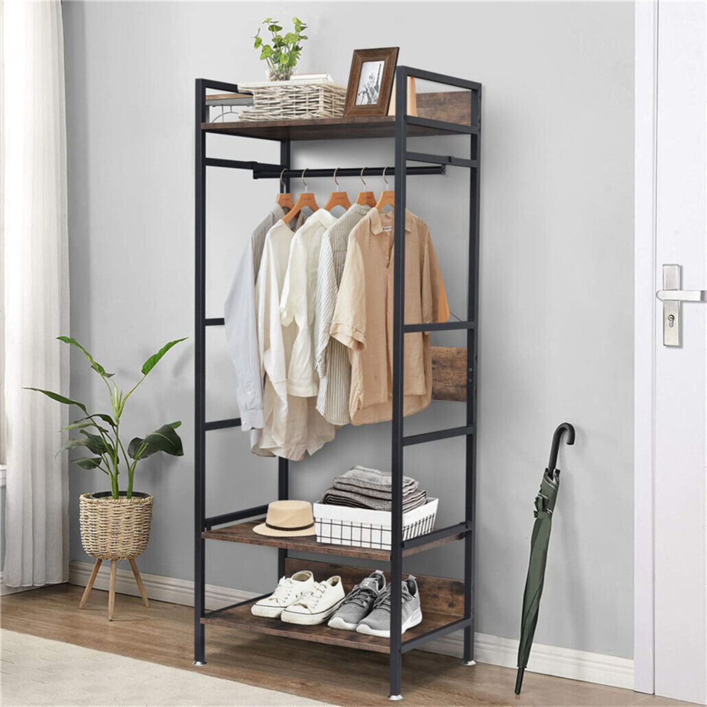 Metal Garment Rack Coat Stand MDF & Iron Organizer Tristar Online