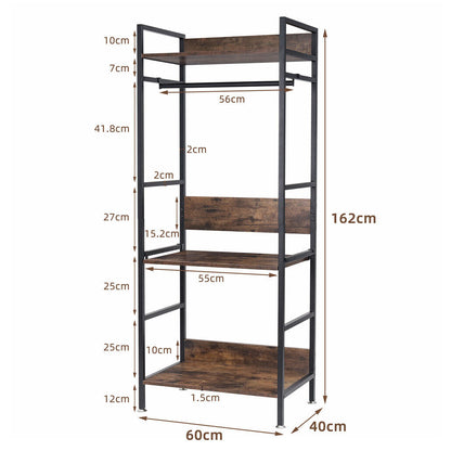 Metal Garment Rack Coat Stand MDF & Iron Organizer Tristar Online