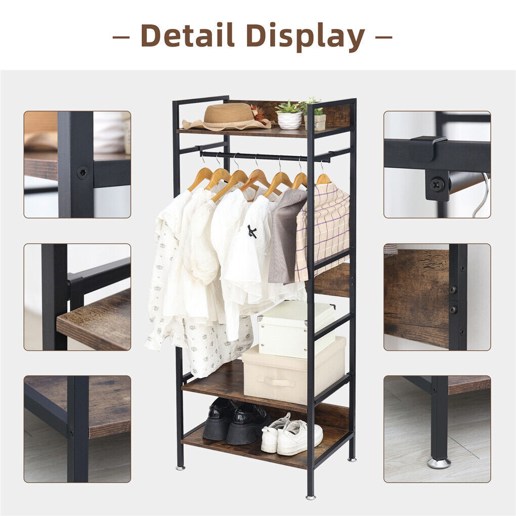 Metal Garment Rack Coat Stand MDF & Iron Organizer Tristar Online