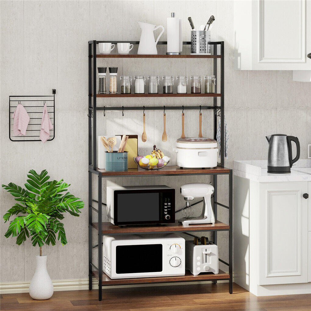 5-Tier Baker's Rack Microwave Stand Storage Shelf 84.5cm Tristar Online