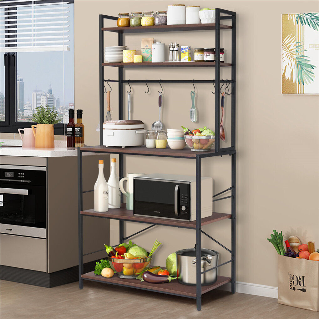 5-Tier Baker's Rack Microwave Stand Storage Shelf 84.5cm Tristar Online