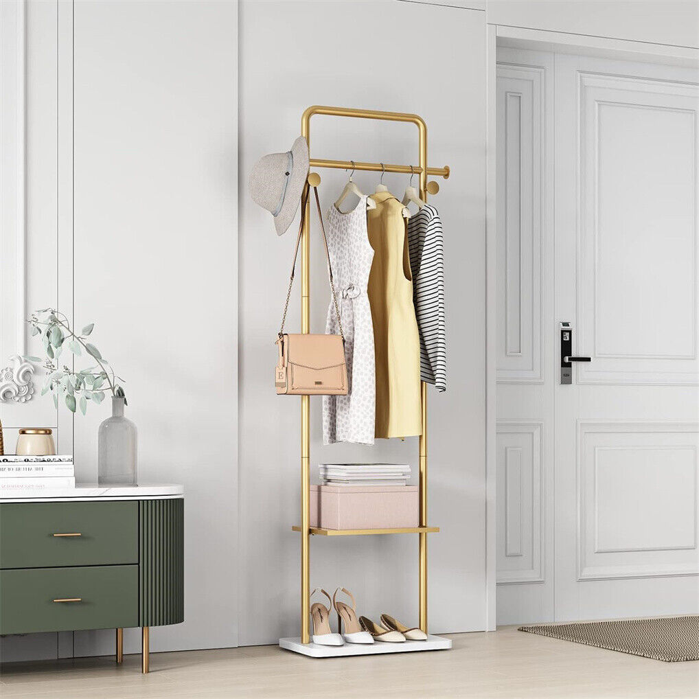 Gold Metal Coat Rack Stand Granite Base Hall Tree Tristar Online