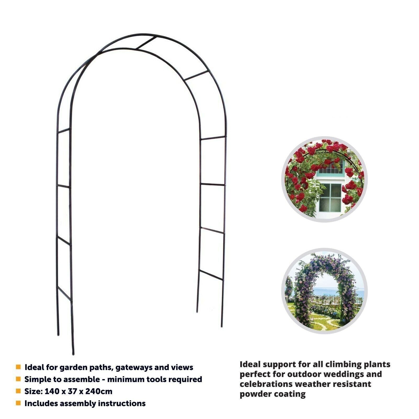 Metal Garden Arch Trellis Iron Plant Support Outdoor Climbing Tristar Online