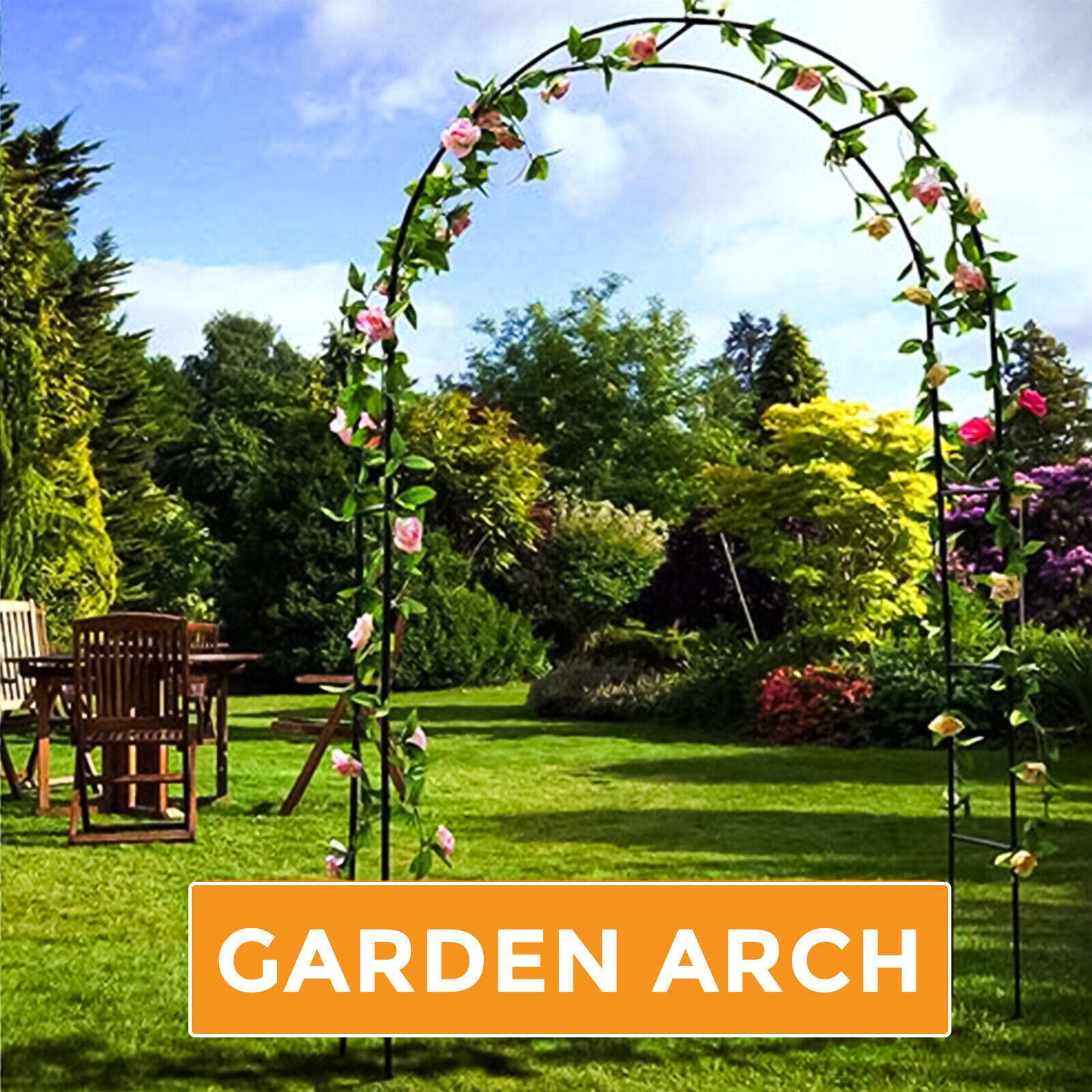 Metal Garden Arch Trellis Iron Plant Support Outdoor Climbing Tristar Online