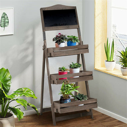 3 Tier Rustic Wood Plant Stand 38CM Corner Shelf Tristar Online