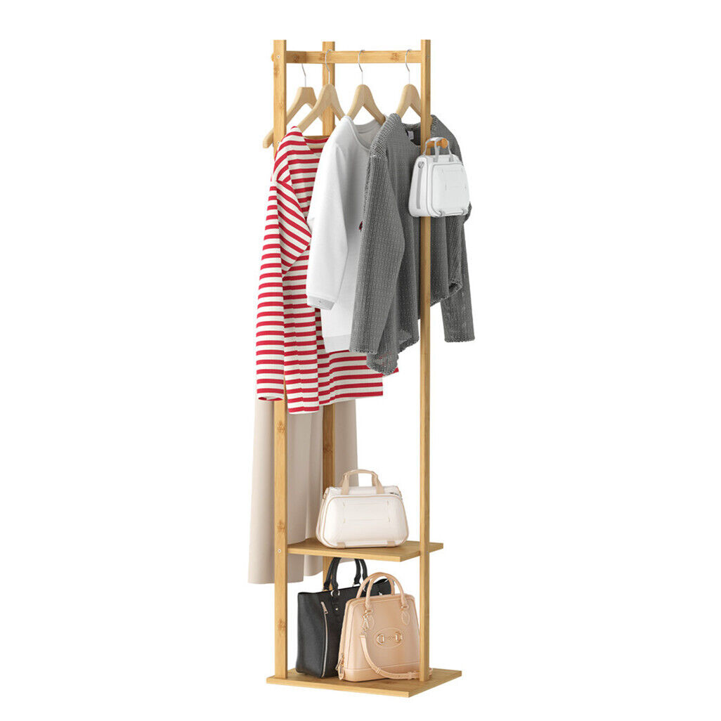 Bamboo Coat & Hat Rack Stand Shoe Shelf Thicken Wooden Hanger Tristar Online