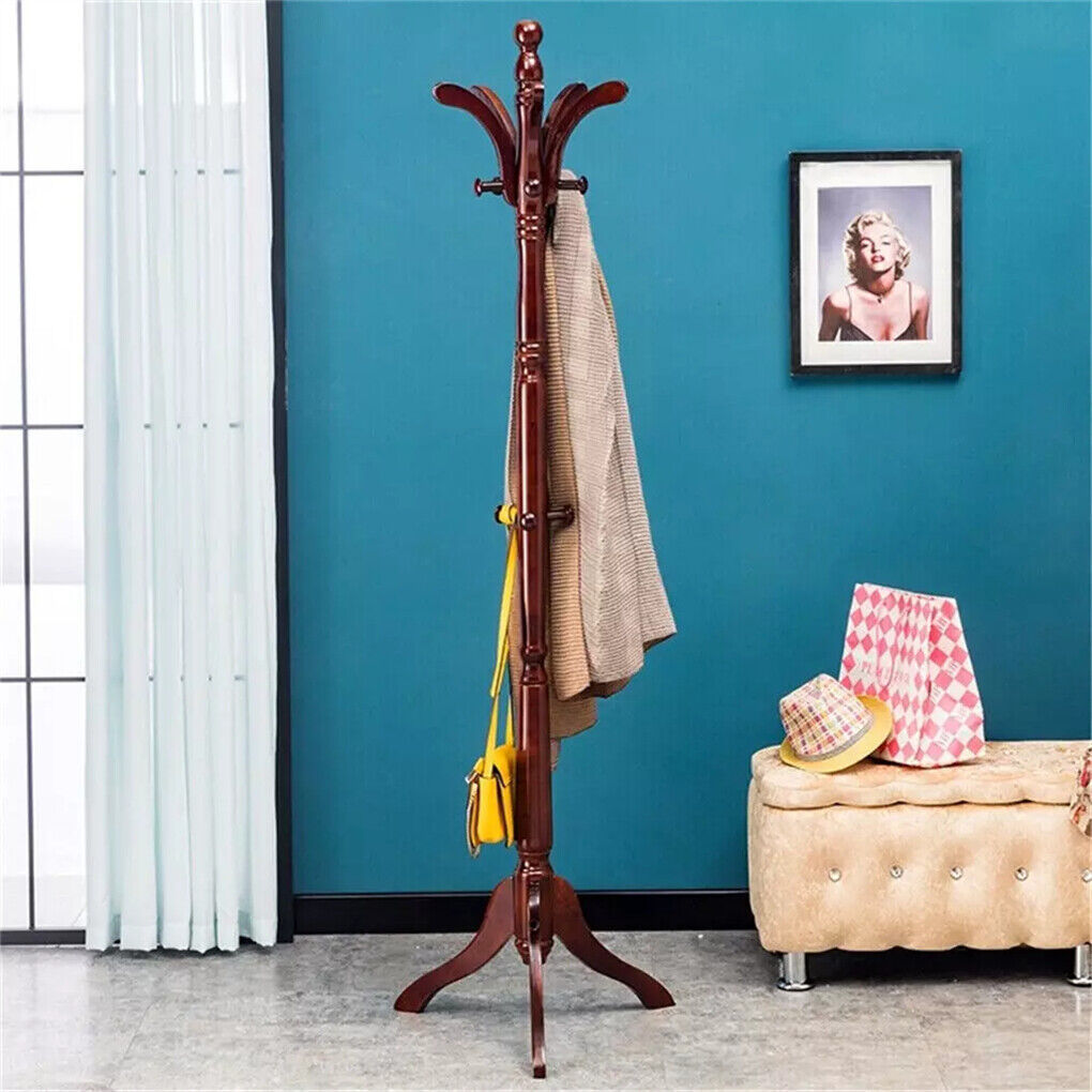 Birch Wood Coat Rack Stand Adjustable Hall Tree Entryway Tristar Online