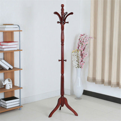 Birch Wood Coat Rack Stand Adjustable Hall Tree Entryway Tristar Online