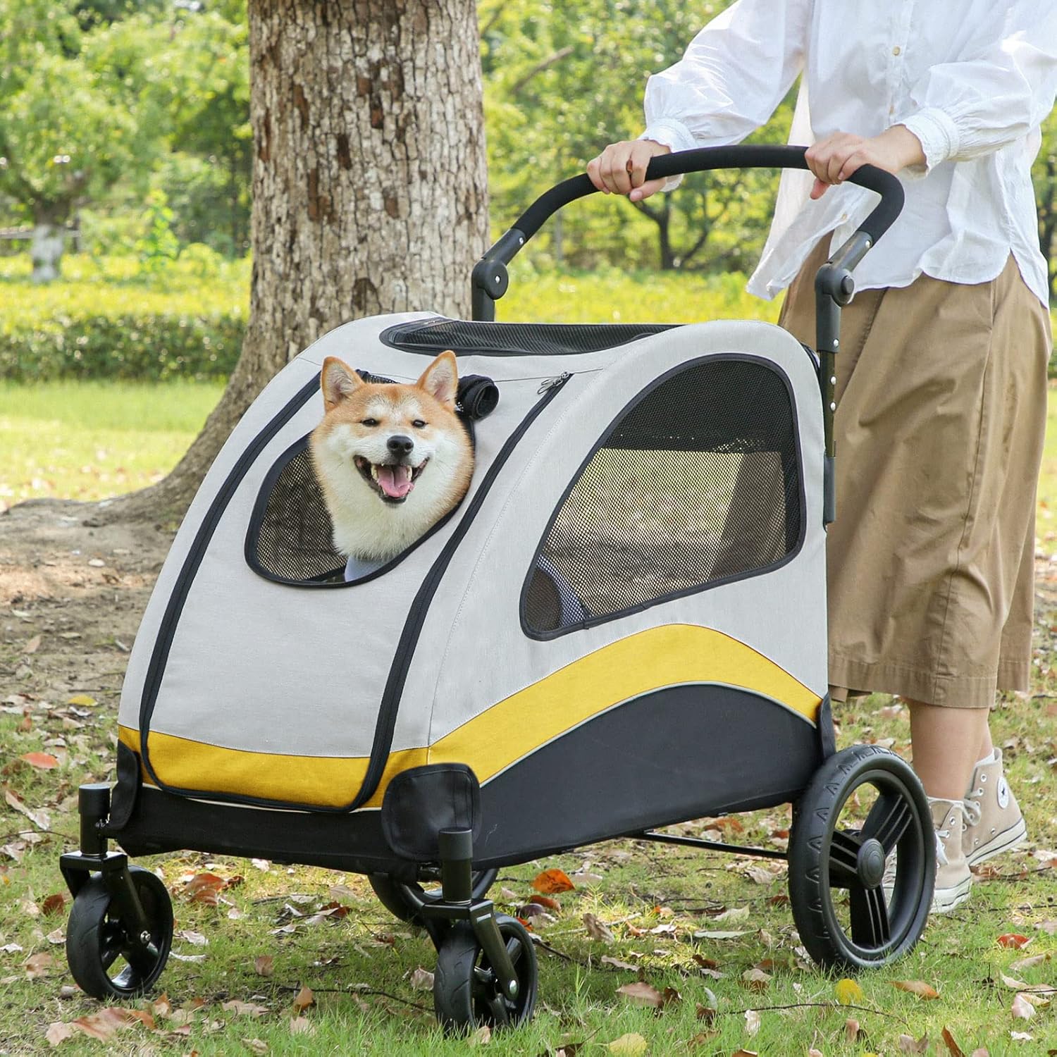 XL Dog Stroller Pet Pushchair Foldable Travel Cart Tristar Online