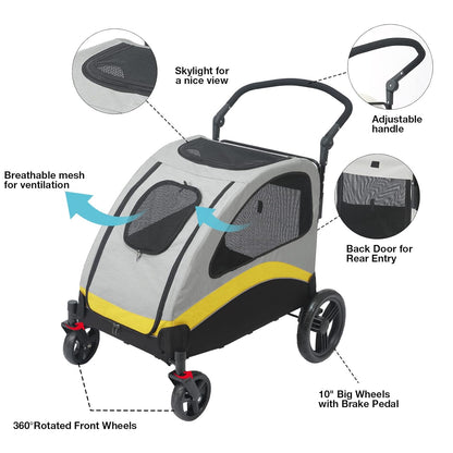 XL Dog Stroller Pet Pushchair Foldable Travel Cart Tristar Online
