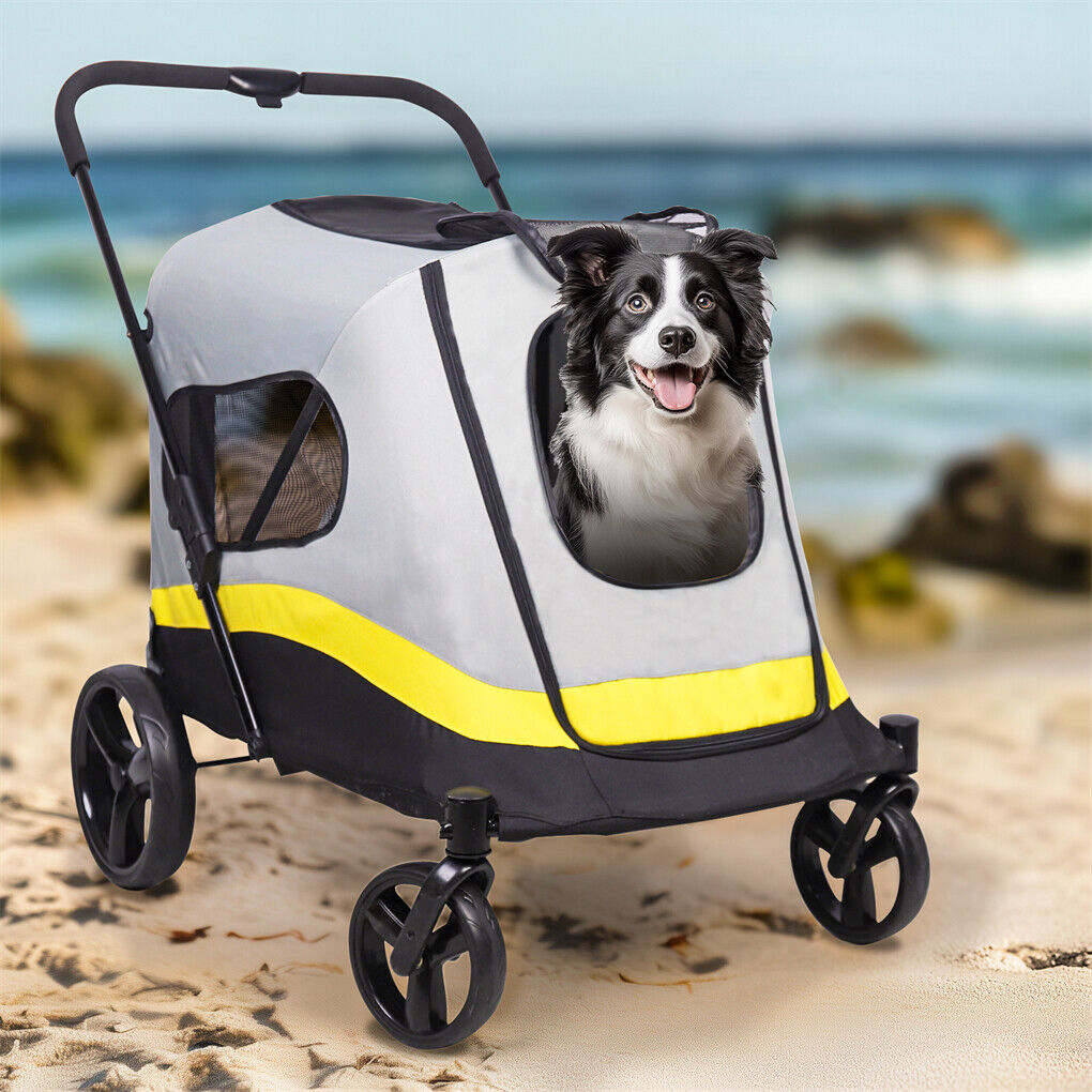 Dog Stroller w/ Rain Cover Foldable Pet Cart Tristar Online