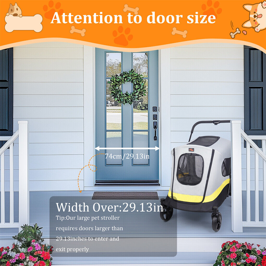Dog Stroller w/ Rain Cover Foldable Pet Cart Tristar Online
