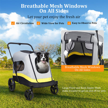 Dog Stroller w/ Rain Cover Foldable Pet Cart Tristar Online