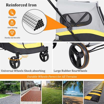 Dog Stroller w/ Rain Cover Foldable Pet Cart Tristar Online