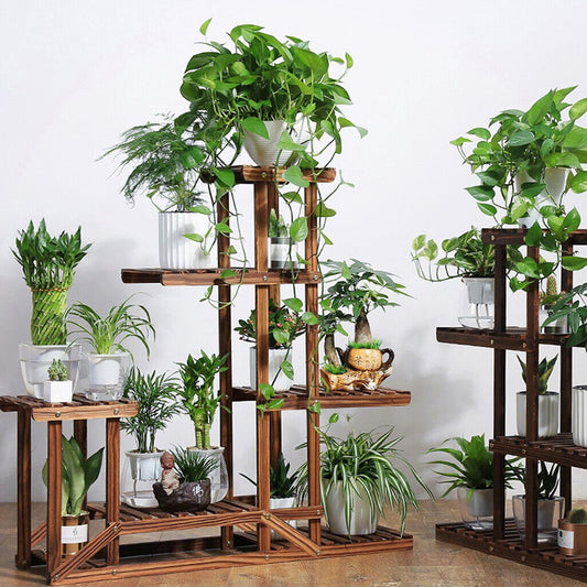 5-Tier Wooden Plant Stand Flower Display Shelf Indoor Outdoor Garden Tristar Online