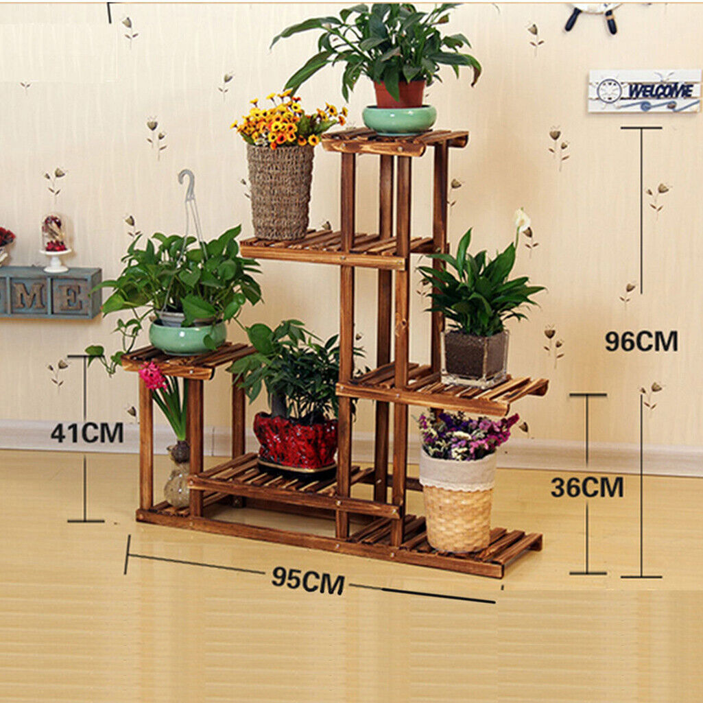5-Tier Wooden Plant Stand Flower Display Shelf Indoor Outdoor Garden Tristar Online