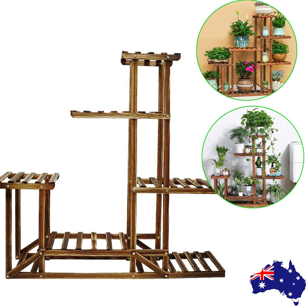 5-Tier Wooden Plant Stand Flower Display Shelf Indoor Outdoor Garden Tristar Online