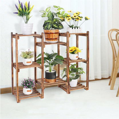 8-Tier Wooden Plant Stand Outdoor Indoor Garden Shelf Tristar Online