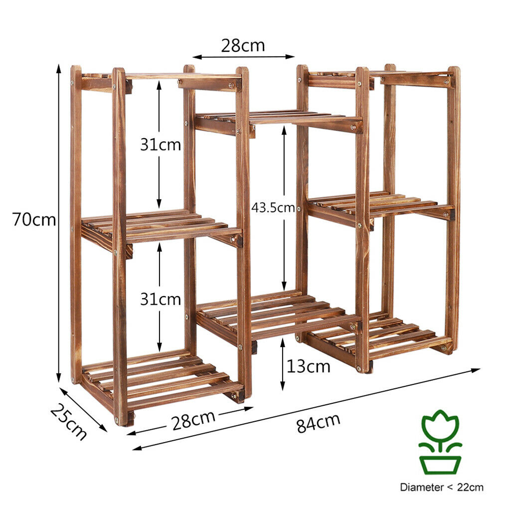 8-Tier Wooden Plant Stand Outdoor Indoor Garden Shelf Tristar Online