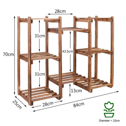 8-Tier Wooden Plant Stand Outdoor Indoor Garden Shelf Tristar Online