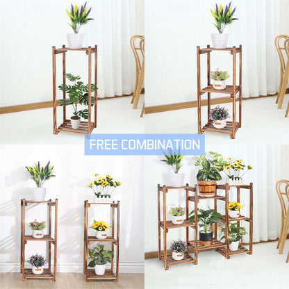 8-Tier Wooden Plant Stand Outdoor Indoor Garden Shelf Tristar Online