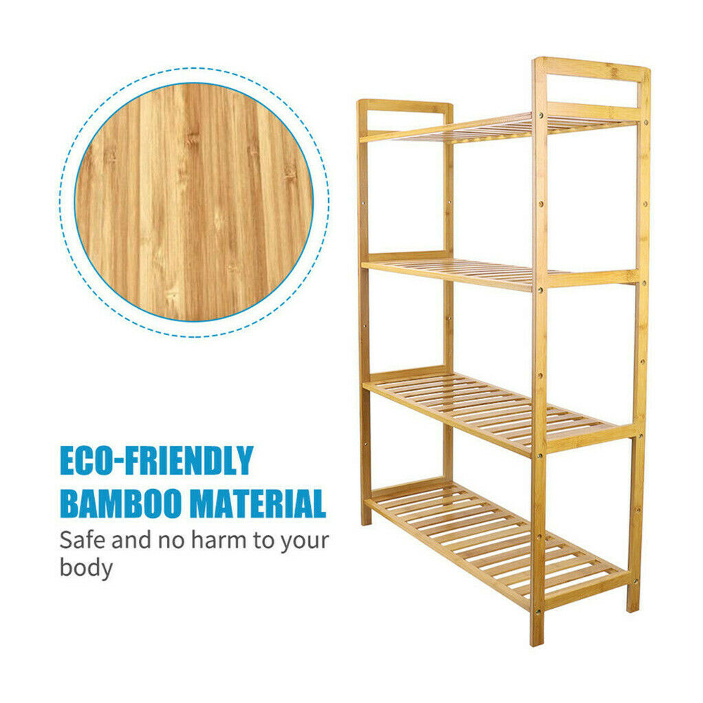 Bamboo 4 Tier Shelving Unit Kitchen Bedroom Bookshelf Tristar Online