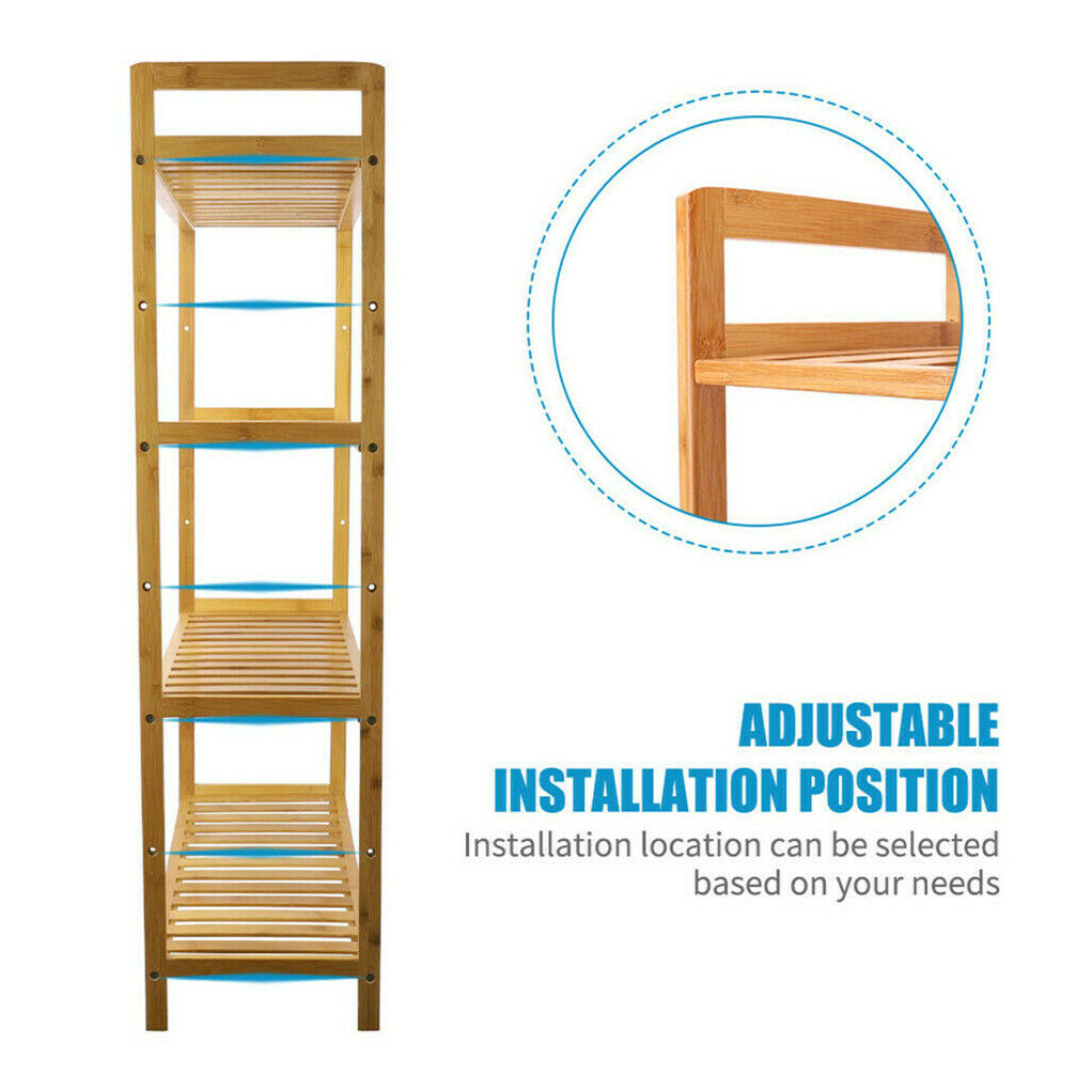 Bamboo 4 Tier Shelving Unit Kitchen Bedroom Bookshelf Tristar Online