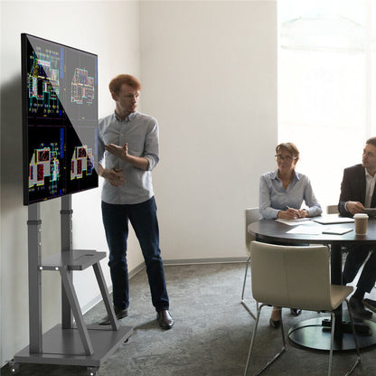 32-100 Heavy Duty TV Wall Mount with Shelf & Wheels Tristar Online