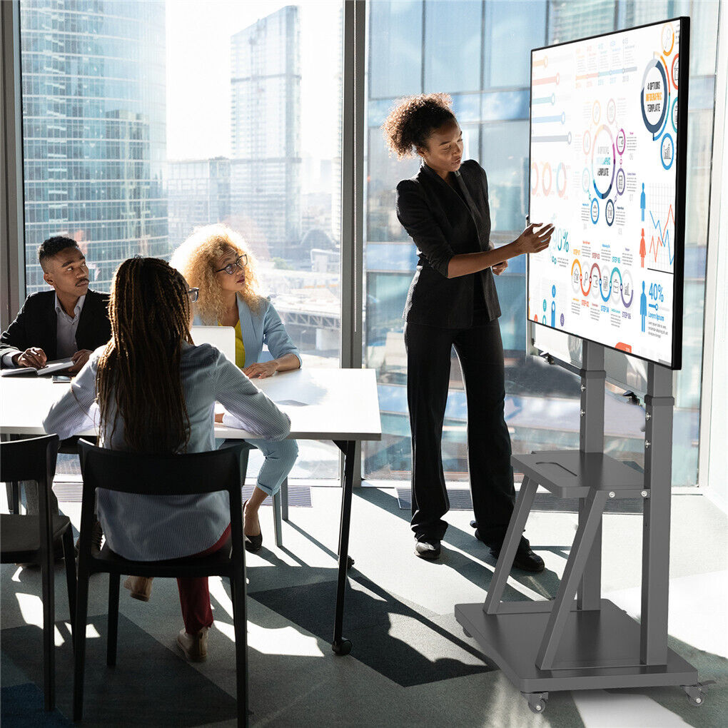 32-100 Heavy Duty TV Wall Mount with Shelf & Wheels Tristar Online