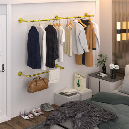 Vintage Iron Clothes Rail Gold Wall Mounted Garment Rack Tristar Online