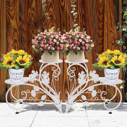 Set of 2 Plant Stand Wedding Garden Flower Shelf Rack Tristar Online