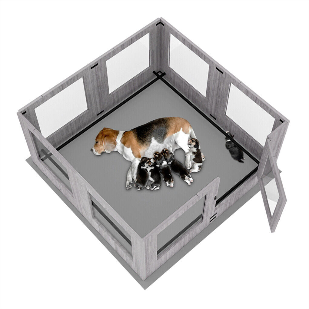 Dog Whelping Box 8 Panels Puppy Pen with Pad Tristar Online