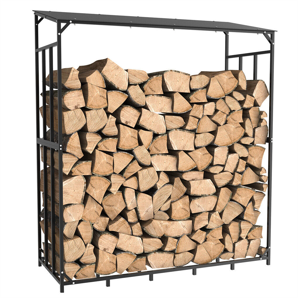 Metal Log Storage Shed Outdoor Firewood Rack Holder Tristar Online