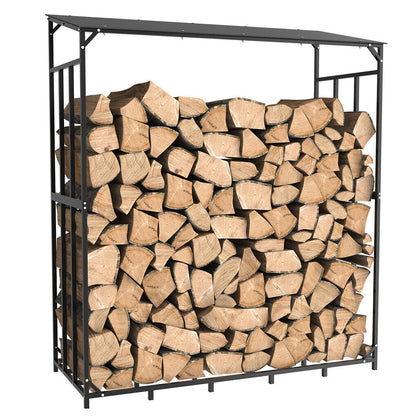 Metal Log Storage Shed Outdoor Firewood Rack Holder Tristar Online