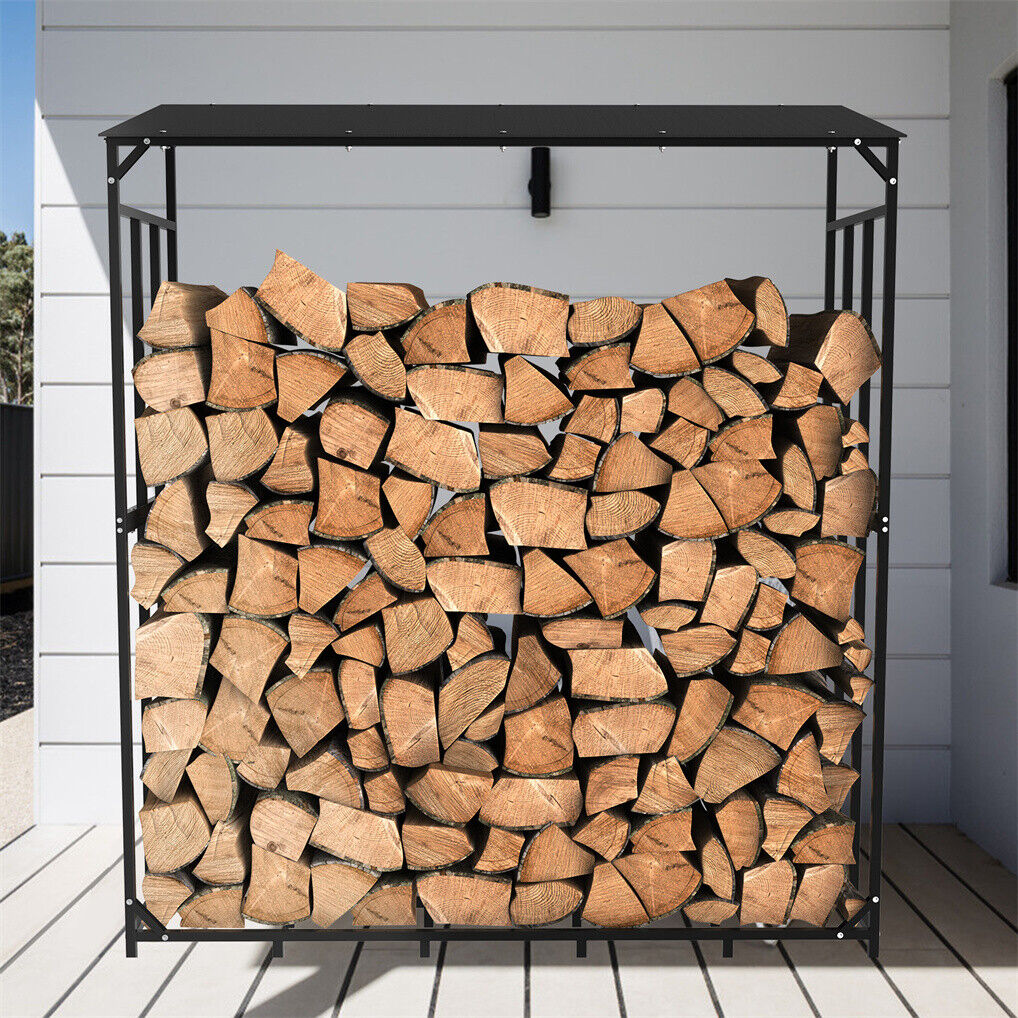 Metal Log Storage Shed Outdoor Firewood Rack Holder Tristar Online
