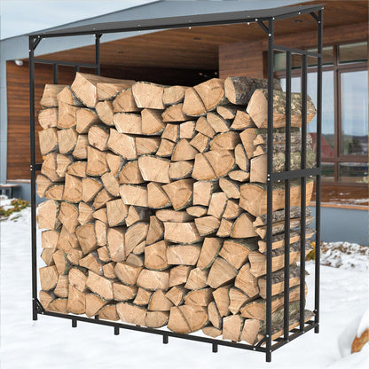 Metal Log Storage Shed Outdoor Firewood Rack Holder Tristar Online