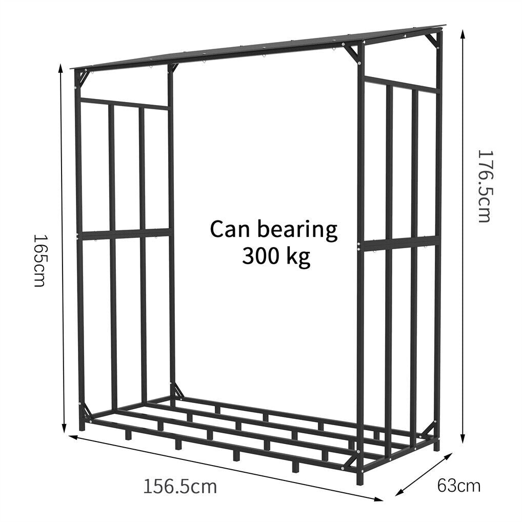 Metal Log Storage Shed Outdoor Firewood Rack Holder Tristar Online