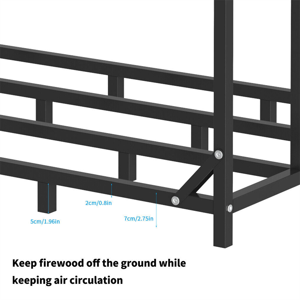 Metal Log Storage Shed Outdoor Firewood Rack Holder Tristar Online