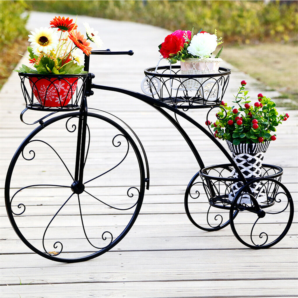 3-Tier Iron Bicycle Plant Stand Rack Tricycle Planter Tristar Online