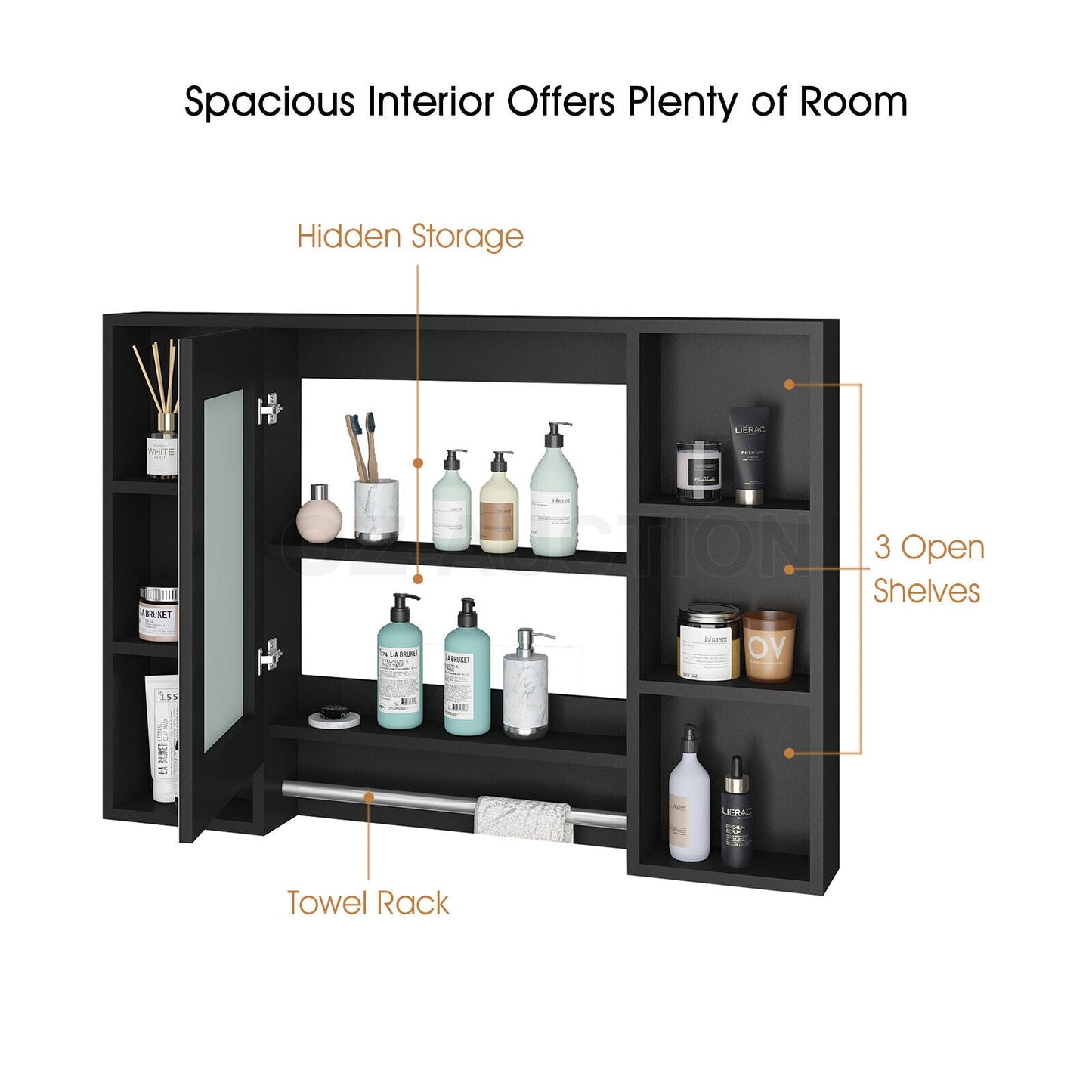Bathroom Mirrored Cabinet Wall Storage Organizer Tristar Online