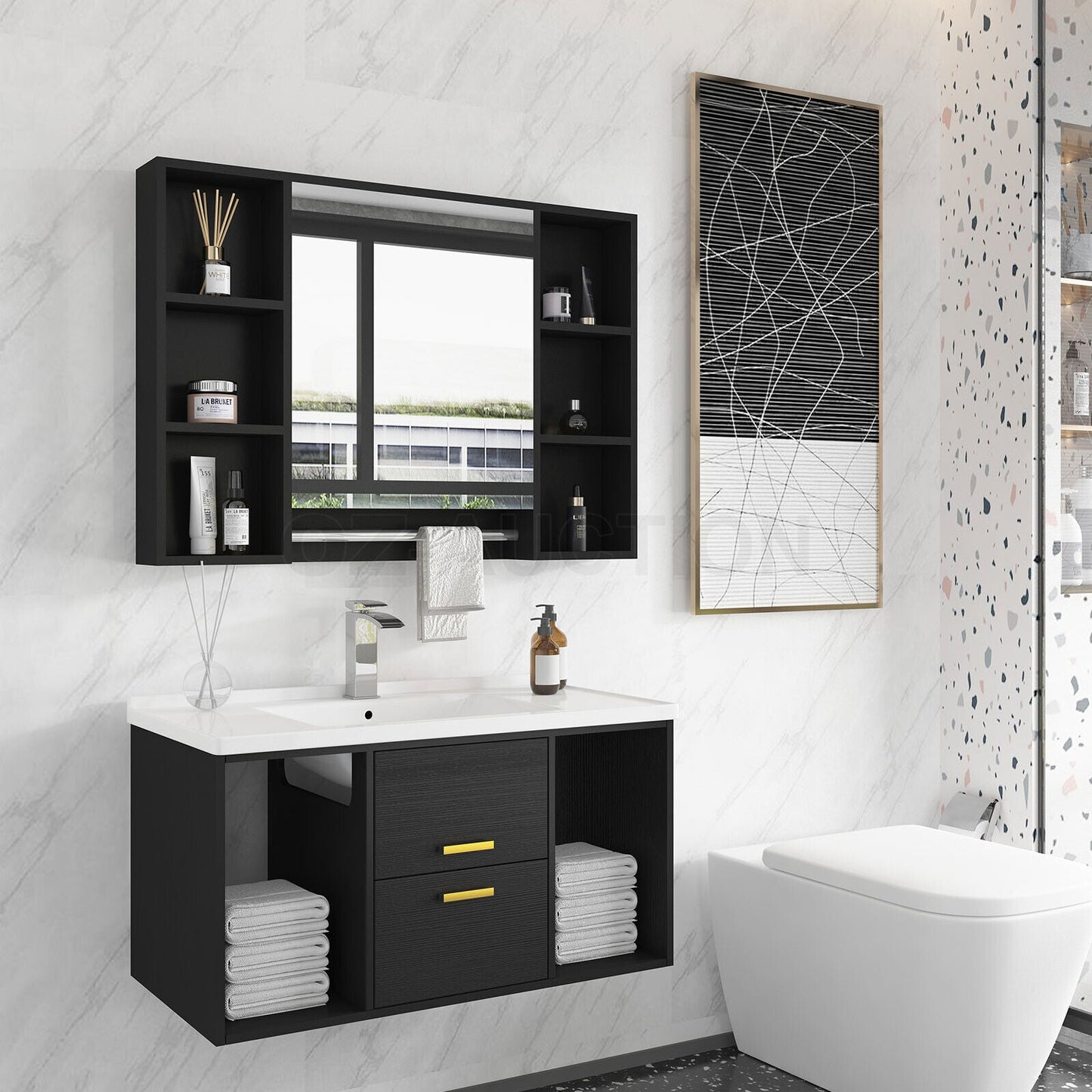 Bathroom Mirrored Cabinet Wall Storage Organizer Tristar Online