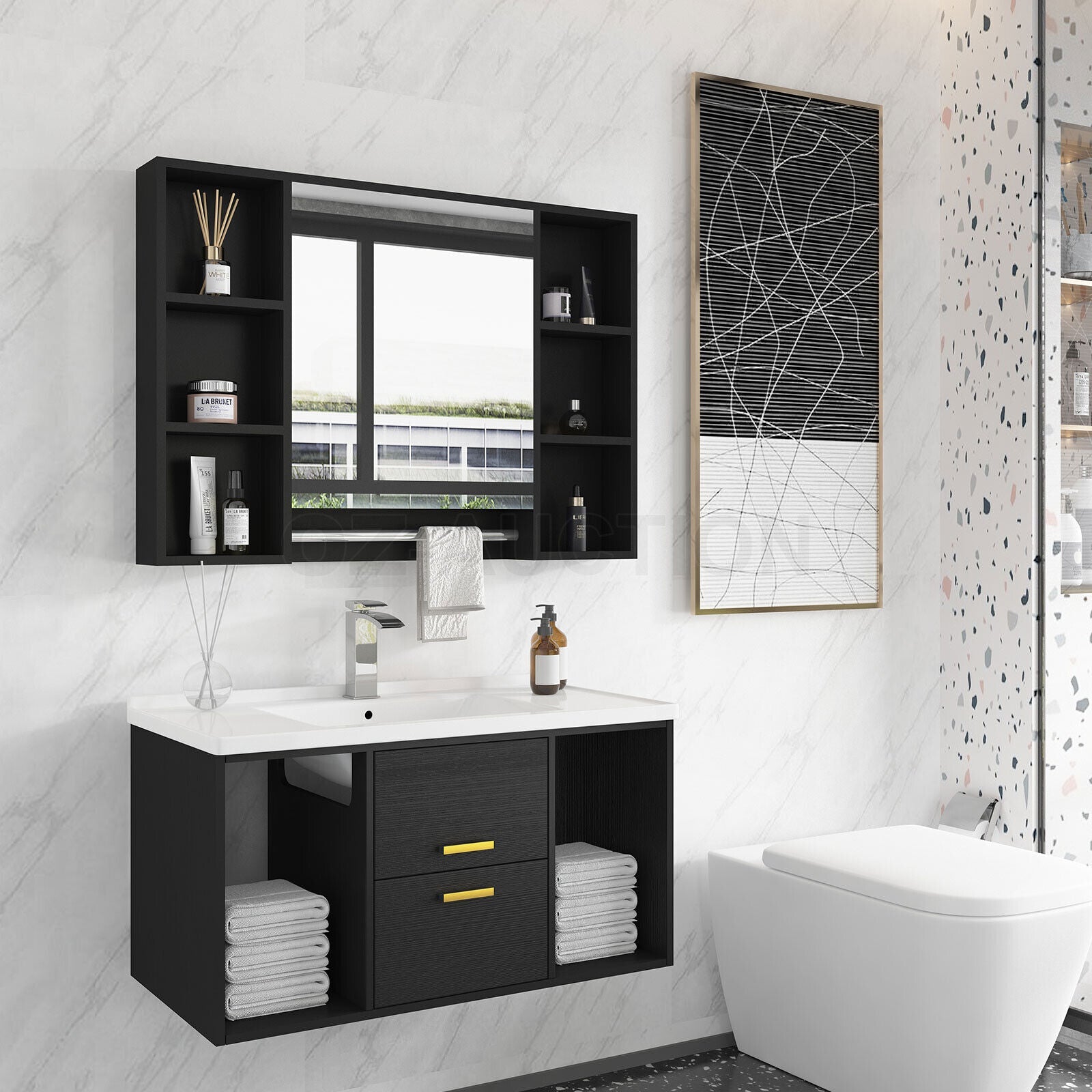 Bathroom Mirrored Cabinet Wall Storage Organizer Tristar Online