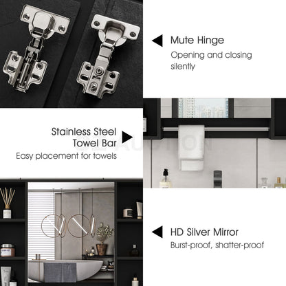 Bathroom Mirrored Cabinet Wall Storage Organizer Tristar Online