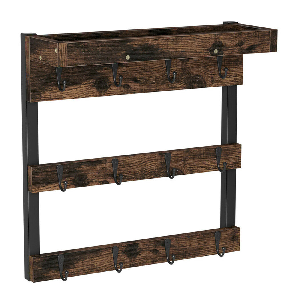 Wooden Wall Mounted Coffee Mug Rack 12 Hooks Cup Holder Tristar Online