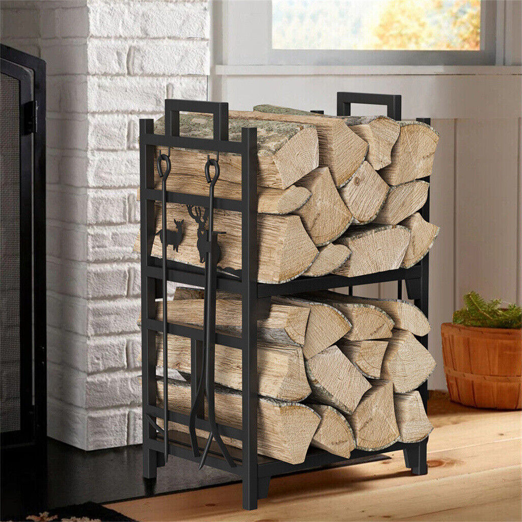 Iron Log Holder Indoor Heavy Duty Firewood Rack 180kg Tristar Online
