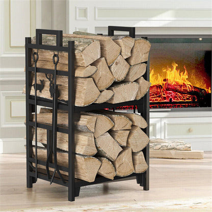 Iron Log Holder Indoor Heavy Duty Firewood Rack 180kg Tristar Online
