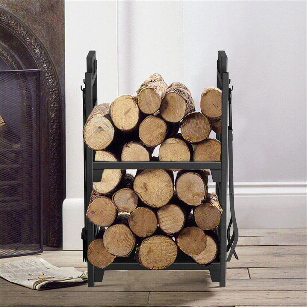 Iron Log Holder Indoor Heavy Duty Firewood Rack 180kg Tristar Online