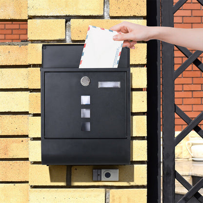 Wall Mounted Lockable Mailbox Galvanized Steel w/ Copper Lock Tristar Online